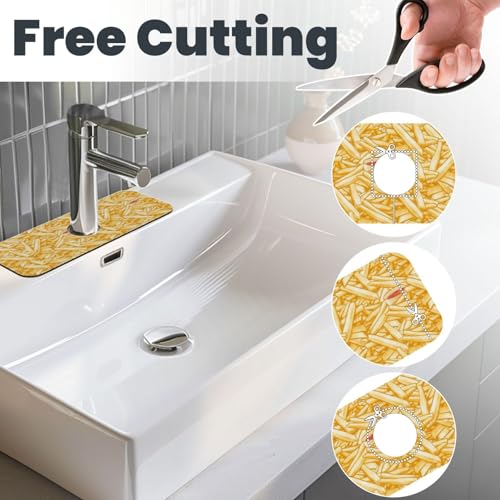 French Fries Ketchup Faucet Mat For Kitchen Sink, Absorbent Countertop Protector, Quick Dry Sink Splash Guard Pad, Waterproof Draining Mat 15" X 5.5" - color: Style 7