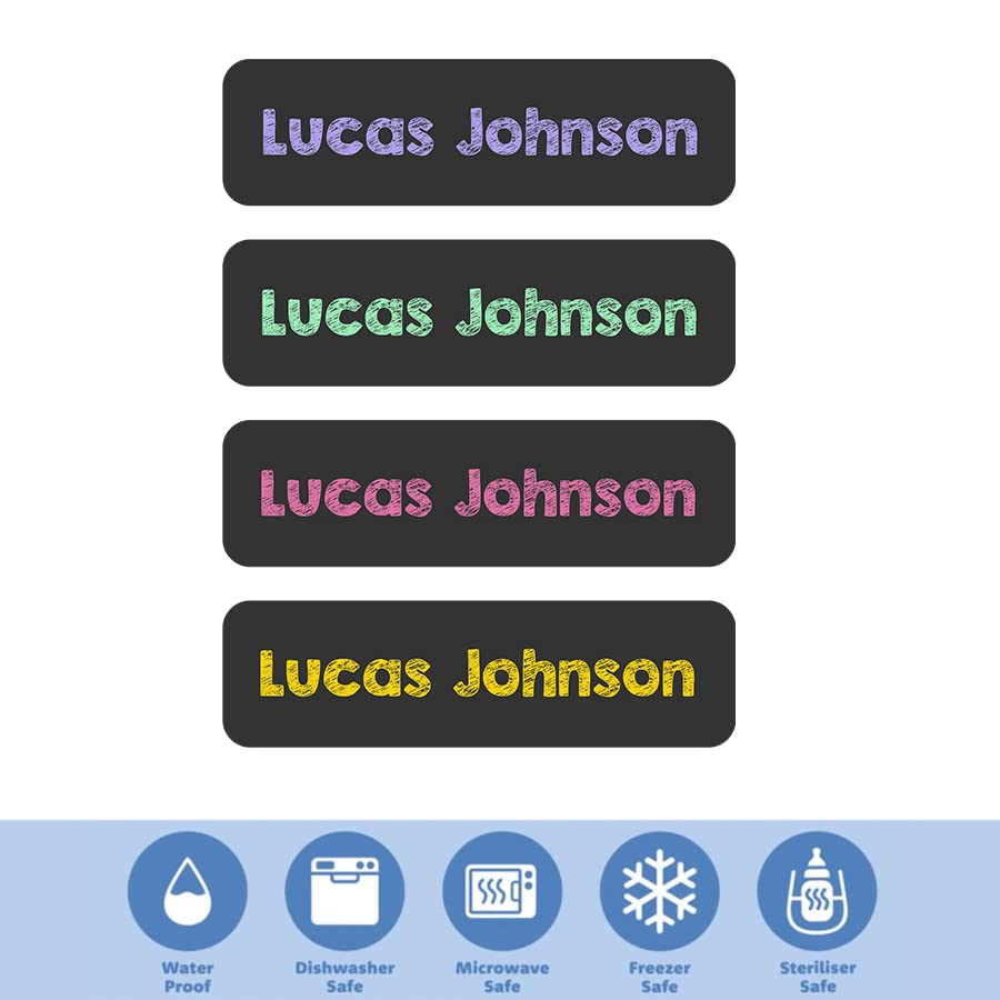 Custom Waterproof Dishwasher Safe Kid Name Labels for Daycare(128 Pack), Camp, School Supply, Baby Bottles, Lunch Boxes and Cups, Travel. Cute Personalized Design Name Stickers (Pattern 19) - color: Pattern 19
