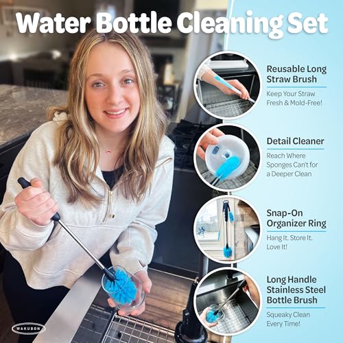 Water Bottle Drying Rack for Kitchen Counter – Cup Drying Rack, Tumbler, Mug & Glass Drying Rack Drying Rack, 2 Tier with Drain Tray and Cleaning Brush Set (White) - color: White