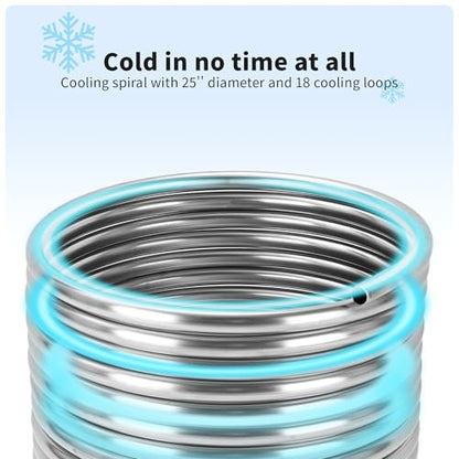BACOENG 3/8" x 50Ft 304 Wort Chiller, Stainless Steel Tubing Coil for Ice Bath Beer Brewing Tubing Coil, Water Cooler Equipment - size: 3/8" x 50Ft