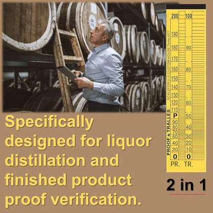 3Pcs Hydrometer Alcohol 0-200 Proof Tralle - Accurate, Easy-to-Use Alcohol Tester for Moonshine Distilling, Home Brewing & Liquor | Alcoholmeter for All Skill Levels