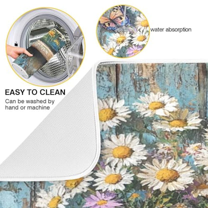 Butterfly Jars Dish Drying Mat Kitchen Dish Drying Pad Absorbent Microfiber Kitchen Decor for Sinks Countertops Draining Racks 18x24 Inch - size: 18x24in
