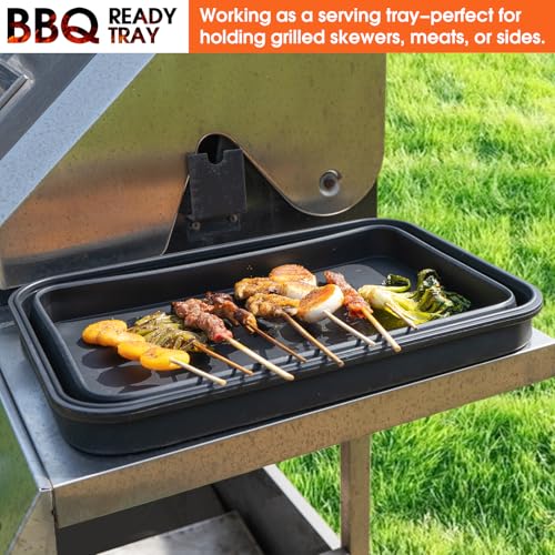Silicone Collapsible Marinating Container with Lid for Meat, 2.64Gal/10L, 2 Pack Extra Large Collapsible BBQ Prep Tub, Transparent Locking Lid, XL Grill Prep Trays & Carry System, BBQ Must-Have, Black - color: Black | 2 Pack | 2.64 Gal