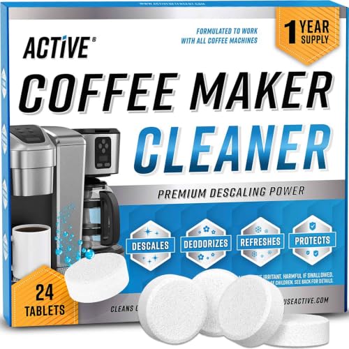 Coffee Machine Cleaner Descaler Tablets - 24 Count, Compatible With Nespresso, Keurig, Ninja, Delonghi, Miele, Coffee Maker Pot Descaling & Cleaning Tabs, Descale Drip Coffe And Espresso Machines - style: 24 Tablets