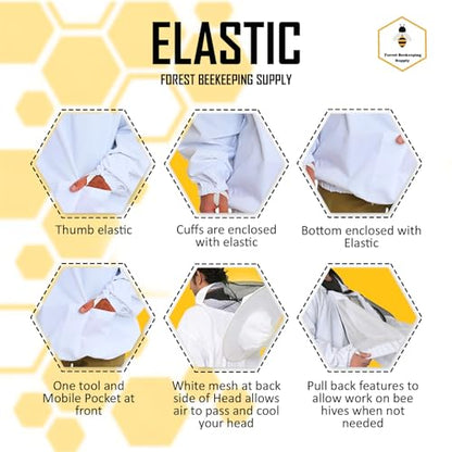 – Pullover Smock Jacket with Glove & Removable Veil, Thumb Straps, and Tool Pockets (Medium) - size: Adult Medium - Jacket
