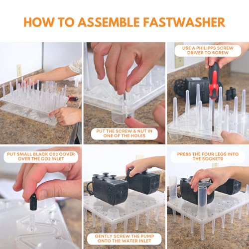 FastWasher24 Beer Bottle Washer and Wine Bottle Cleaner | Bottles & Racks NOT Included |General Purpose Bottle Rinser, Bottle Cleaner and Bottle Sanitizer System | Easy to Assemble - size: 24 Bottle Rack