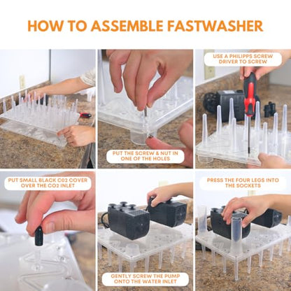 FastWasher24 Beer Bottle Washer and Wine Bottle Cleaner | Bottles & Racks NOT Included |General Purpose Bottle Rinser, Bottle Cleaner and Bottle Sanitizer System | Easy to Assemble - size: 24 Bottle Rack