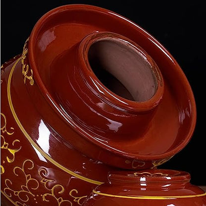 Ceramic Fermentation Crock Jar Kit,Sauerkraut Crock, Traditional Chinese Porcelain Pickle Jar with Water Seal Airlock Lid,Pickle Jar for Fermenting or Pickling Pickl 4Kg - color: 4kg