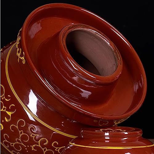 Ceramic Fermentation Crock Jar Kit,Sauerkraut Crock, Traditional Chinese Porcelain Pickle Jar with Water Seal Airlock Lid,Pickle Jar for Fermenting or Pickling Pickl 8Kg - color: 8kg