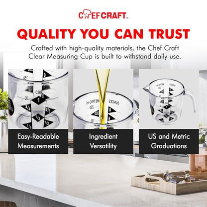 Chef Craft Select Plastic Measuring Cup, 1 Cup Capacity, Clear - size: 1 Cup