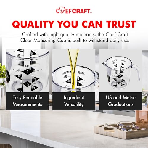 Chef Craft Select Plastic Measuring Cup, 1 Cup Capacity, Clear - size: 1 Cup