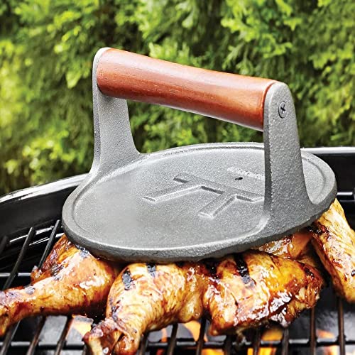 Outset Cast Iron, 8 x 8 x 3.25 inches, Round Grill Press - style: Round Grill Press