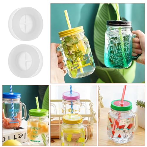 20 Pcs Silicone Straw Hole Cover Mason Jar Lid Straw Hole Hrommets Cross Drink Mug Lids Straw Stopper Plug Silicone Mason Jar Lids Plug 0.7inch Diameter - color: A