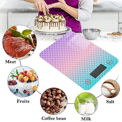 Food Scale Kitchen Scale Food Scales Digital Weight Grams and Ounces Small Electronic Food Scale for Baking Cooking Gradient Fish Scale - color: Gradient Fish Scale