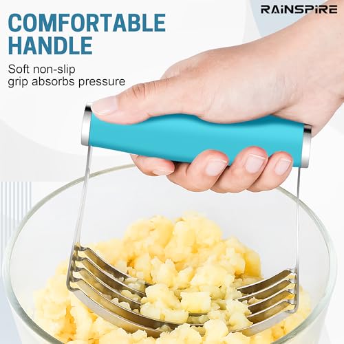Rainspire XL Pastry Cutter For Baking, Heavy Duty Pastry Blender Stainless Steel, Thick Sharp Blades Dough Blender, Dough Cutter Butter Cutter Pastry for Easy Mixing, Dishwasher Safe, Blue - color: Blue