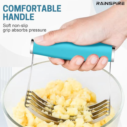 Rainspire XL Pastry Cutter For Baking, Heavy Duty Pastry Blender Stainless Steel, Thick Sharp Blades Dough Blender, Dough Cutter Butter Cutter Pastry for Easy Mixing, Dishwasher Safe, Blue - color: Blue
