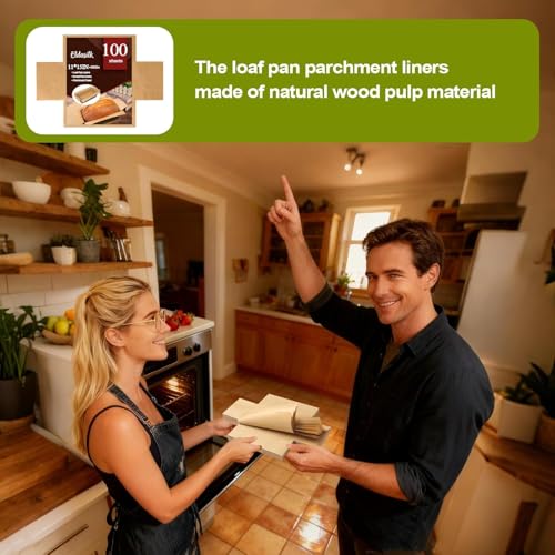 Unbleached Parchment Paper Loaf Pan Liner - Precut 9''x5'' Non-Stick, Fits 8.5''x4.5''/10''x5'' Loaf Pans, Heat-Resistant 430°F, Food-Safe for Bread Baking (100 Pcs & 1 Silicone Liner) - size: 100 Pcs Paper + 1 Pcs silicone