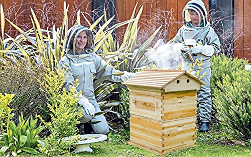 LANGLANG Automatic Wooden bee hive House kit with 7 PCS Upgraded Auto Frame Comb-Beehive Box Honey Free harvesting.