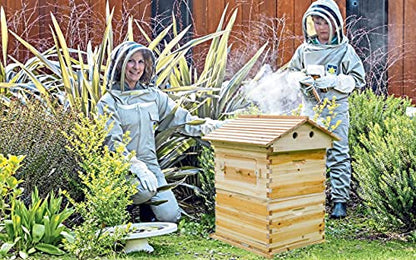 LANGLANG Automatic Wooden bee hive House kit with 7 PCS Upgraded Auto Frame Comb-Beehive Box Honey Free harvesting.