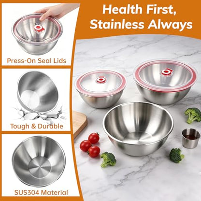 3 Pack Pizza Dough Proofing Box Includes Cutter, 800ML+1200ML+1800ML Stainless Steel Food Storage Container with Lid, Household Pizza Dough Bowl for Bread & Dough Balls - size: 1800ML