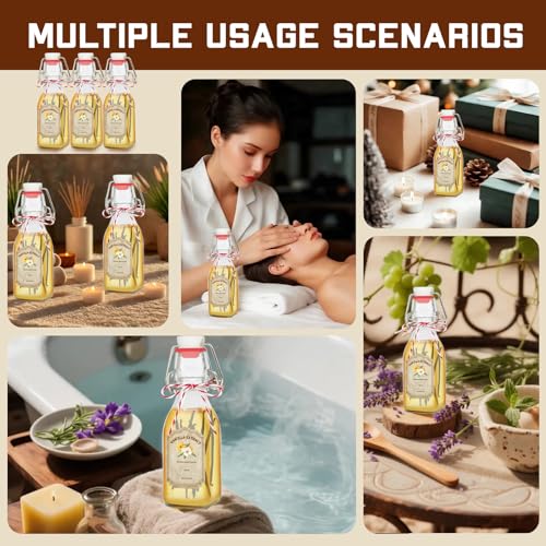 20 Pack Swing Top Glass Vanilla Extract Bottles 4 oz with Lids, Vanilla Labels & Funnel, Boston Square Bottles for Homemade Syrup, DIY Gifts, Flip Top Jars for Extract - color: 20PC 4oz Square Bottle