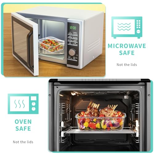Skroam 10-Pack Glass Meal Prep Containers, Food Storage Containers with Snap Locking Lids, Airtight Bento Boxes for Microwave, Oven, Freezer and Dishwasher - color: 5PACK 36OZ + 5PACK 12.5OZ