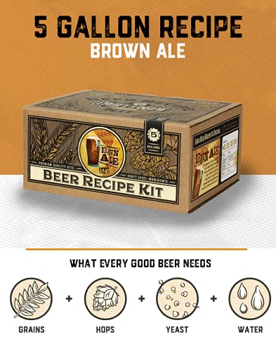 Craft a Brew - Beer Recipe Kit - Brown Ale - Home Brewing Ingredient Refill - Beer Making Supplies - Includes Hops, Yeast, Malts, Extracts - 5 Gallons - color: Brown Ale