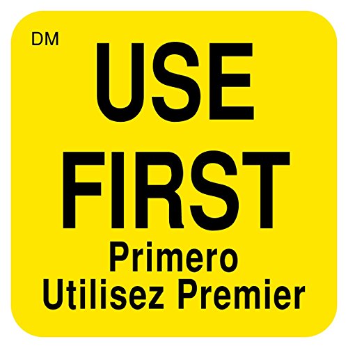 DayMark Safety Systems "USE First" Dissolvable Label, 1" x 1", Roll of 500 - size: 1" x 1"