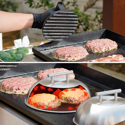 onlyfire Griddle Accessories Kit for Blackstone, Melting Dome, Grill Press