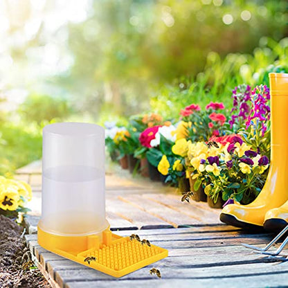 3 Pack Beehive Beekeeping Water Dispenser Bee Drinking Beekeeping Equipment Honey Beehive Entrance Feeder Nest Beekeeper Tools (White Yellow)