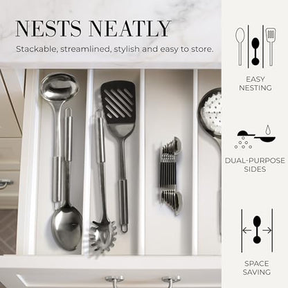 Stainless Steel Magnetic Measuring Spoons Set - 8-Piece Heavy Duty Metal, BPA-free, Stackable, Double Sided Measuring Spoons with Leveler for Dry and Liquid Ingredient - Fits in Spice Jars - color: Black & Silver