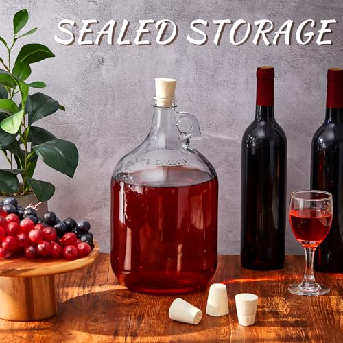 Ziliny 2 Pcs Carboy Cork Stopper, Glass Carboy Cap for 1, 3, 5, 6 Gallon Glass Water Jug, Wood Tapered Fermentation Cap Cork Stoppers, 0 .87 x 1.57 x 1.3 Inches - size: 1 Gallon