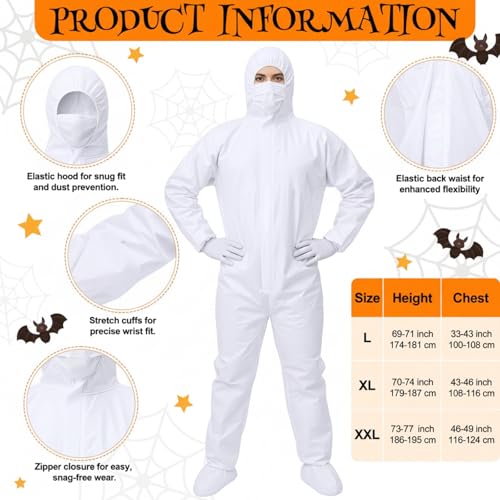 Preboun 35 Pcs Beekeeper Costume Set, Beekeeper Suit Hat with Veil Gloves Felt Bee for Bee Keeper Catcher Cosplay Halloween - size: X-Large