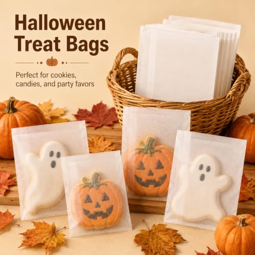 MAQIHAN 100 Wax Paper Sandwich Bags - 6"x8" Glassine Bags, Translucent Envelopes for Food Take Out, Snack, Bakery, Cookies, Treats, Sandwiches, Soaps, Gift Card Packaging - size: 6x8"