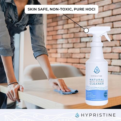 HYPRISTINE PURE Hypochlorous Acid Spray, Multi-Purpose Cleaner, Superior Shelf Life, 0% Bleach, 0% Alcohol, Food Contact Safe, Eliminate Non-Living Allergens, Remove Pet Odor, Clean Any Surface - size: 32 Fl Oz (Pack of 4)