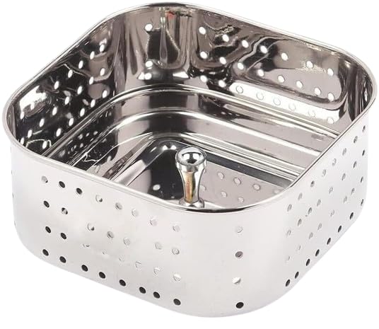 Stainless Steel Paneer and Cheese Maker Press Mould Strainer with Top Press Lid Square (350 ML, Size 11x11x4 Cm)