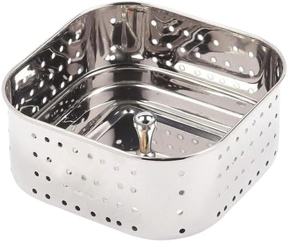 Stainless Steel Paneer and Cheese Maker Press Mould Strainer with Top Press Lid Square (350 ML, Size 11x11x4 Cm)