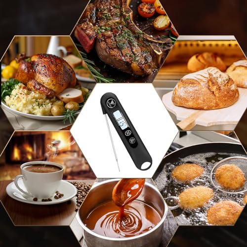 DOQAUS Meat Thermometer Digital for Cooking, Waterproof Instant Read Food Thermometer with 2S Response, Backlight LCD, Foldable Probe for BBQ Smoker Turkey Candy Oil Fry | Waterproof Backlight LCD, Foldable Probe for BBQ Smoker Turkey Candy Oil Fry