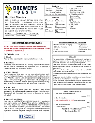 Brewer's Best Home Brew Beer Ingredient Kit - 5 Gallon (Mexican Cerveza)