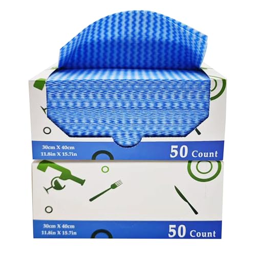 Multi-Use Reusable Cloths for Kitchen, Bathroom & Car | Heavy Duty Wipes All Purpose Cleaning Cloths - style: 50 Count (Pack of 2)