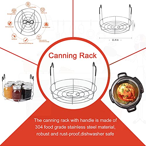 Canning Supplies Kit - 9 Piece 430 Stainless Steel : Rack,Funnel,Jar Lifter,Jar Wrench,Lid Lifter,Tongs,Spoon,Cleaning Brush/Bubble Remover Tool.Suitable for all beginners and professionals