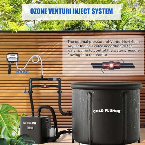 Ozone Venturi Injector ，3/4" Barbed Inlets/Outlets, 1/4" Ozone Injection Port, for Cold Plunge, Spa, Pool Circulation Pumps or Irrigation