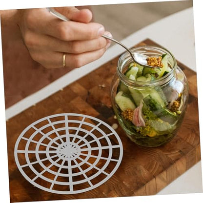 Healifty 5pcs Fermentation Weights Pickle Jar Press Plates with Round Mesh for Kimchi Vegetable Fermenting Canning Supplies Multifunctional Press Rack for Easy Pickle and Sauerkraut