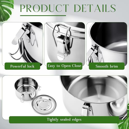 4 Pcs Stainless Steel Bento Box Bulk 36 oz Reusable 304 Stainless Steel Food Storage Containers with Lockable Clips to Leak Proof, Dishwasher Safe - size: 36 oz