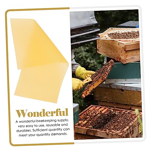 Happyyami 30pcs Beekeeping Essentials Beehive Wax Foundation Sheets Honeycomb Cell Frames DIY Beehive Building Natural Beeswax Sheets