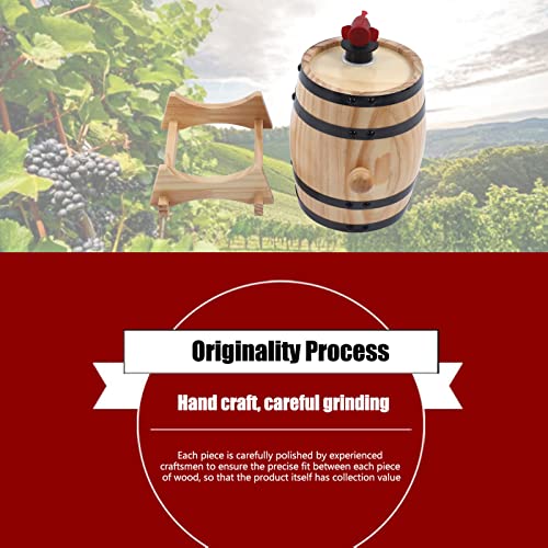 0.26 Gallon Whiskey Aging Barrel with Faucet - Pine Wood Wine Storage Keg for Bourbon, Brandy, Tequila | Large Capacity Retro Dispenser with Bracket | Home Bar, Catering, BBQ Accessory(1L) - size: 1L