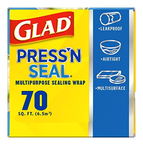 Glad Press'n Seal Plastic Food Wrap | 70 Square Foot | Roll | Pack of 2 - size: 70 Sq Ft (Pack of 2)