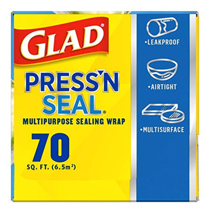 Glad Press'n Seal Plastic Food Wrap | 70 Square Foot | Roll | Pack of 2 - size: 70 Sq Ft (Pack of 2)