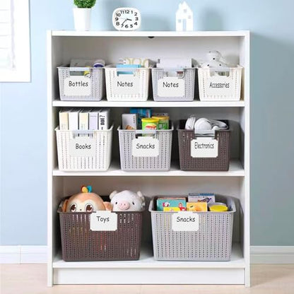Erasable Label Holders Kit - 20 White PVC Bin Clips & 2 Chalk Markers for Organizing Storage Bins, Baskets, Containers - style: Rectangular 20 (White)