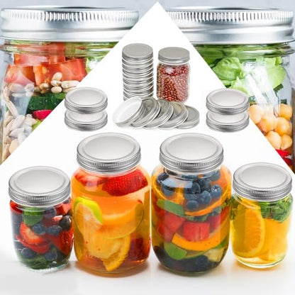Mason Jar Lids,Regular Mouth,Lids Leak Proof Secure Mason Storage Solid Caps,Fit & Airtight for Wide Mouth Lid Mason Jars Yogurt Iidss,Canning lidss(50pcs) - color: 3.4 inch